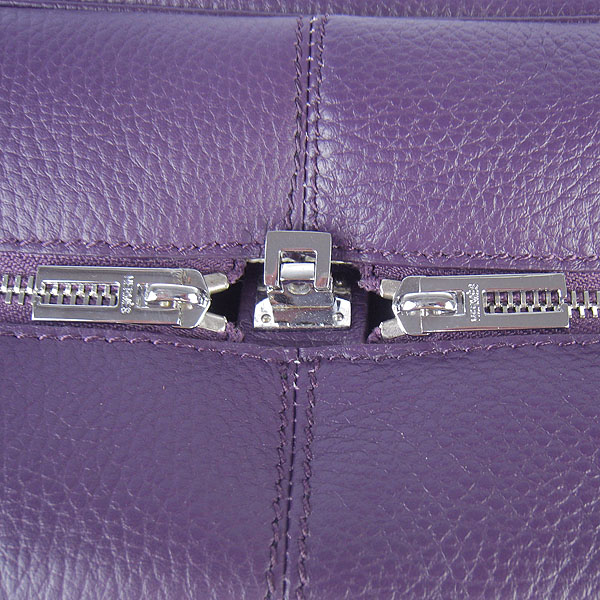 Best Replica Hermes Victoria Cowskin Leather Bag Purple H2802 - Click Image to Close